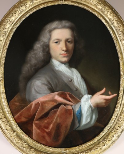 portrait d’un jeune homme - Jan Maurits Quinkhardt (1688 -1772) Ecole hollandaise du XVIIIe siècle, portrait - Tableaux et dessins Style Louis XV