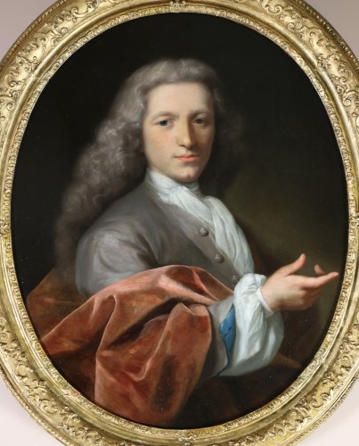 Portrait d’un jeune homme - Jan Maurits Quinkhardt (1688 -1772) Ecole hollandaise du XVIIIe siècle, portrait - Tableaux et dessins Style Louis XV