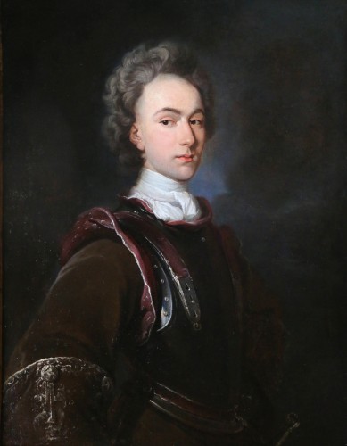 Henri Millot (né à Paris, mort en 1759) Portrait d’un jeune gentilhomme en armure - Tableaux et dessins Style Louis XV