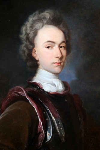 Tableaux et dessins  - Henri Millot (né à Paris, mort en 1759) Portrait d’un jeune gentilhomme en armure