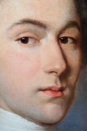 XVIIIe siècle - Henri Millot (né à Paris, mort en 1759) Portrait d’un jeune gentilhomme en armure