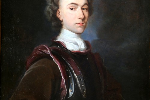 Henri Millot (né à Paris, mort en 1759) Portrait d’un jeune gentilhomme en armure - Louis XV