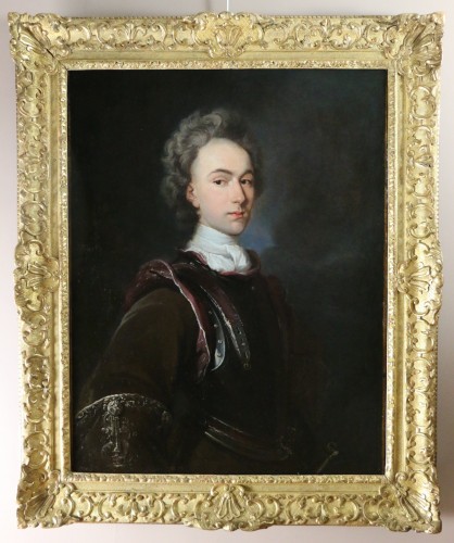 Antiquités - Henri Millot (né à Paris, mort en 1759) Portrait d’un jeune gentilhomme en armure