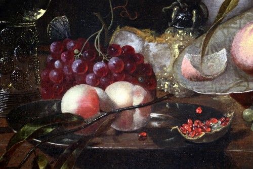 Riche Nature morte sur un entablement - Juriaen van Streeck (1632 - 1687) Siècle d’or hollandais - Louis XIV