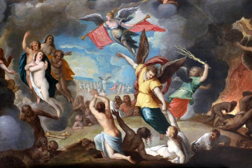 Tableaux et dessins Tableaux XVIIe siècle - Le jugement dernier - Frans Francken le Jeune (1581-1642) et atelier, monogrammé