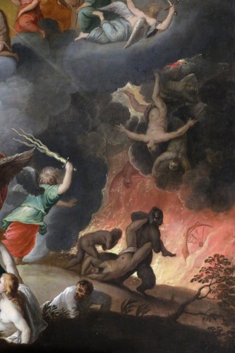 XVIIe siècle - Le jugement dernier - Frans Francken le Jeune (1581-1642) et atelier, monogrammé