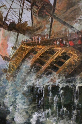 Grande scène de naufrage vers 1800 attribué à Alexandre Jean Noel (1752, 1834)  - Directoire