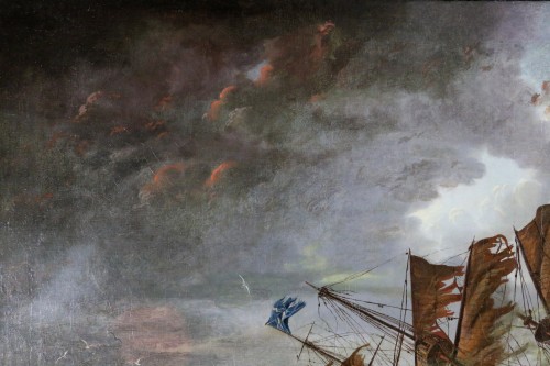 Antiquités - Grande scène de naufrage vers 1800 attribué à Alexandre Jean Noel (1752, 1834) 