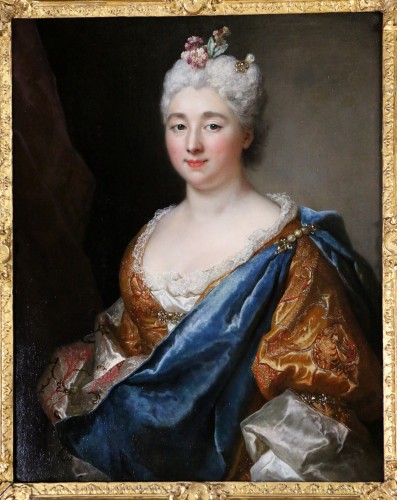 Nicolas de Largillière ou Largillierre (1656-1746) - Portrait d’une jeune femme - Tableaux et dessins Style Louis XV