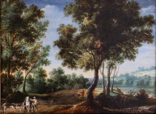 Jan Wildens (1585 - 1653)  Paysage animé - Tableaux et dessins Style Louis XIII