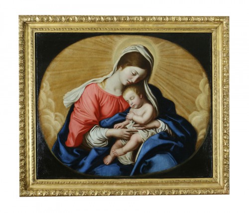 Vierge à l’enfant. - Giovanni Battista Salvi Sassoferrato (1609 - 1685) et atelier