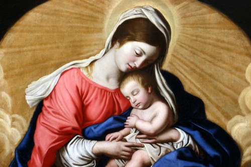 Tableaux et dessins Tableaux XVIIe siècle - Vierge à l’enfant. - Giovanni Battista Salvi Sassoferrato (1609 - 1685) et atelier