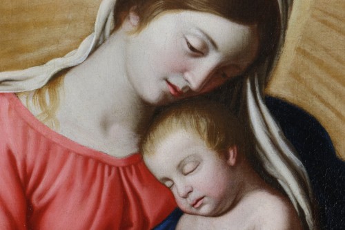 Louis XIII - Vierge à l’enfant. - Giovanni Battista Salvi Sassoferrato (1609 - 1685) et atelier