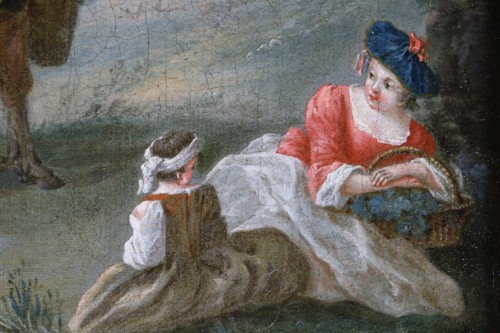 Antiquités - Nicolas Lancret (1690-1743) and workshop - Scene in a park, the fortune telle