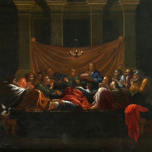 Nicolas Poussin (1594; 1665) After. The Last Supper, from the 17th century - Paintings & Drawings Style Louis XIV
