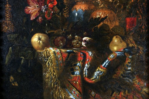 Paintings & Drawings  - xStill life with carpet, ewer, attributed to Francesco Maltese (1611-1660)