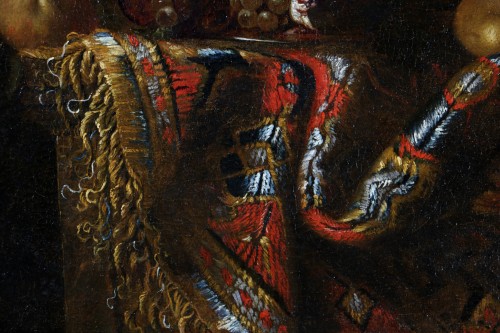 xStill life with carpet, ewer, attributed to Francesco Maltese (1611-1660) - 