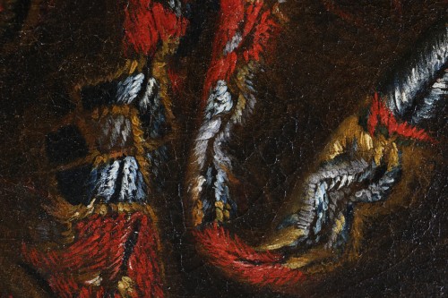 Antiquités - xStill life with carpet, ewer, attributed to Francesco Maltese (1611-1660)