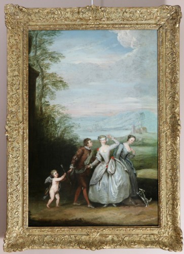 Antiquités - Gallant scene - Attributed to Philippe Mercier (1689-1760)