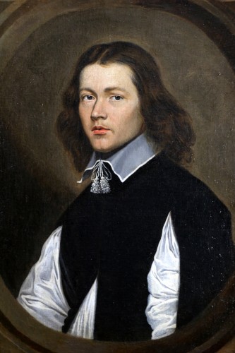 Portrait d’un jeune homme daté 1651, attribué à Bartholomeus van der Helst (1613-1670)  - Tableaux et dessins Style Louis XIII