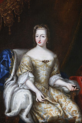 Portrait of Queen of Sweden Hedvig Eleonor, attributed to David Klöcker Ehrenstrahl (1629-1698)  - Paintings & Drawings Style Louis XIV