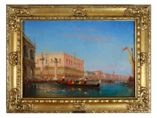 Ecole française du XIXè siècle. Venise, vue sur le palais des Doges