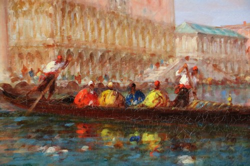 Tableaux et dessins Tableaux XIXe siècle - Ecole française du XIXè siècle. Venise, vue sur le palais des Doges