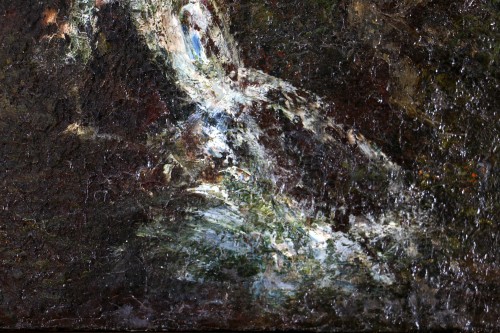 Napoléon III - Ecole française vers 1870, paysage de cascade