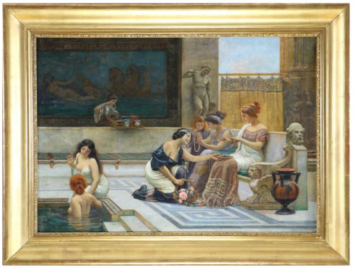 Emilio Vasarri (1826 -1928) - Pompéi, un après-midi aux thermes.