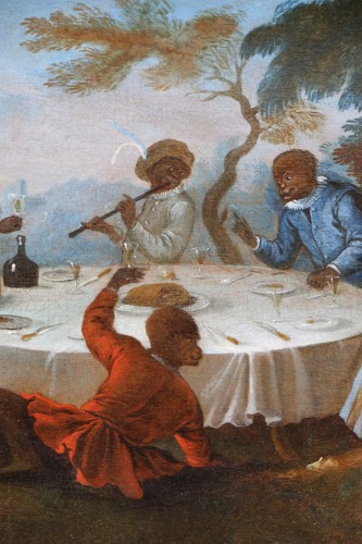 Louis XV - Singerie, le déjeuner champêtre vers 1730/40, attribué à Christophe Huet (1700-1759) 