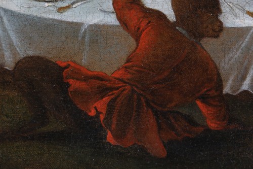 Antiquités - Singerie, le déjeuner champêtre vers 1730/40, attribué à Christophe Huet (1700-1759) 