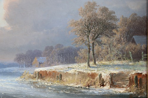 Kimmel, Cornelis (1804 – 1877) - Scène hivernale aux Pays-Bas. - Galerie PhC