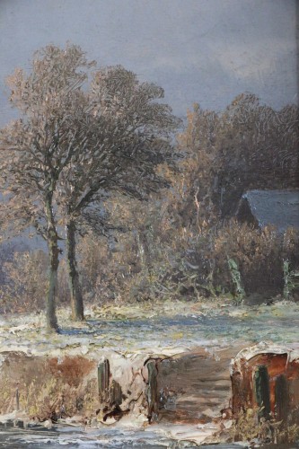 XIXe siècle - Kimmel, Cornelis (1804 – 1877) - Scène hivernale aux Pays-Bas.