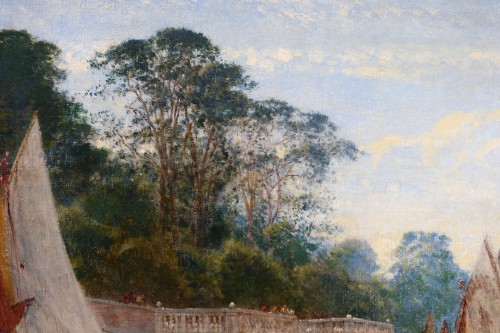 Félix Ziem (1821-1911) signé et daté 1871. Venise, les jardins français - Napoléon III
