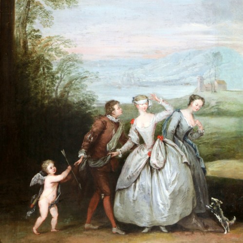 Scène Galante, attribué à Philippe Mercier (1689-1760) Ecole d’Antoine Watteau - Louis XV
