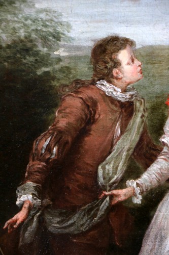 Louis XV - Scène Galante, attribué à Philippe Mercier (1689-1760) Ecole d’Antoine Watteau