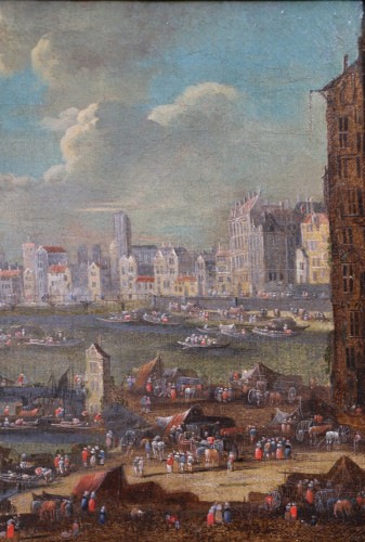 Scène portuaire animée, attribué à Peter II Casteel (1650 ; 1701) - Galerie PhC