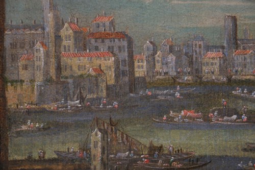 Louis XIV - Scène portuaire animée, attribué à Peter II Casteel (1650 ; 1701)
