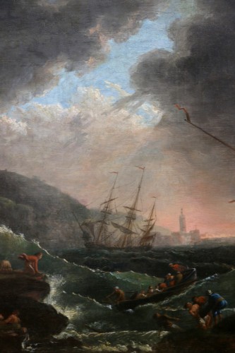 Joseph Vernet (1714-1789) and workshop, Marine,  large shipwreck scene   - Louis XV