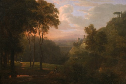 Paintings & Drawings  - Roman countryside, attributed to Nicolas-Didier Boguet (1755-1839)