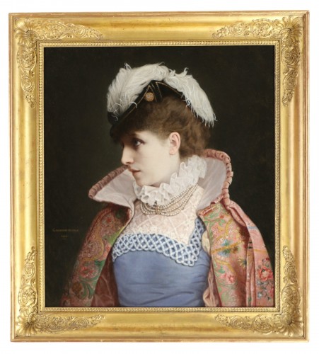 Portrait de Sarah Bernhardt (1844-1923) costumée en Dona Sol dans Hernani.