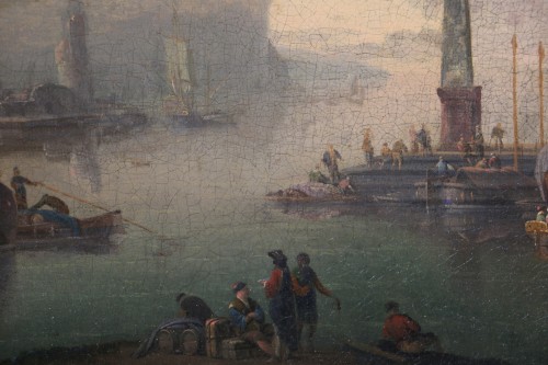 Paintings & Drawings  - Maritime Capriccio, attributed to Adriaen Manglard (1695-1760) 