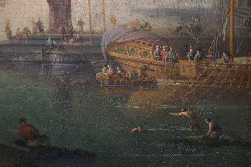 Louis XIV - Maritime Capriccio, attributed to Adriaen Manglard (1695-1760) 