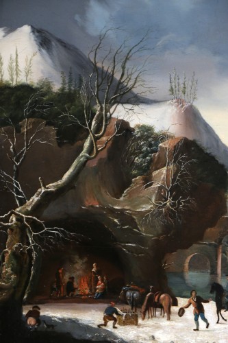 Paintings & Drawings  -  Lively winter landscape, attributed to César Van Loo (1743-1821