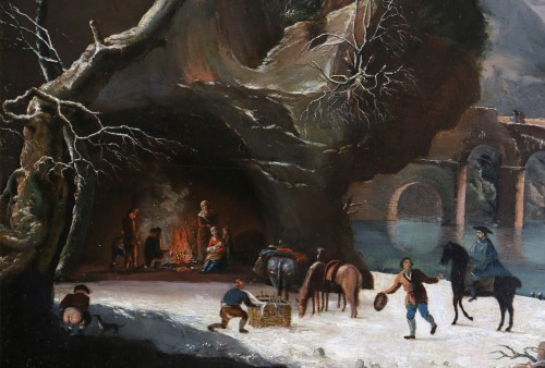  Lively winter landscape, attributed to César Van Loo (1743-1821 - 