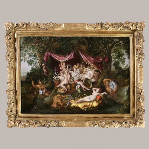 Minerva visiting the 9 muses, attributed to Adriaen van Stalbernt (1580-1662)  - Paintings & Drawings Style Renaissance