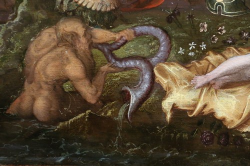 Antiquités - Minerva visiting the 9 muses, attributed to Adriaen van Stalbernt (1580-1662) 