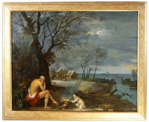 Allegorical Winter Landscape, attributed to Frans de Momper (1603-1660)