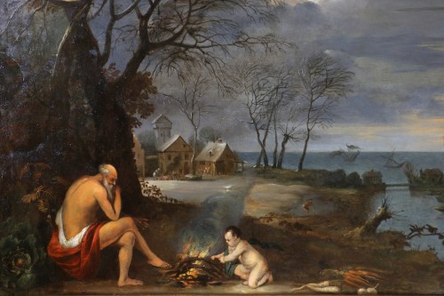 Allegorical Winter Landscape, attributed to Frans de Momper (1603-1660) - 