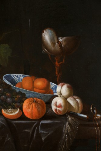 Paintings & Drawings  - Huybert Van Westhoven (1642-1712)   Still life with fruit and preciou